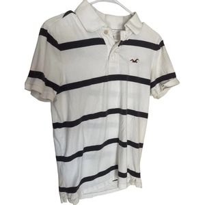 Hollister White Mens Polo Medium